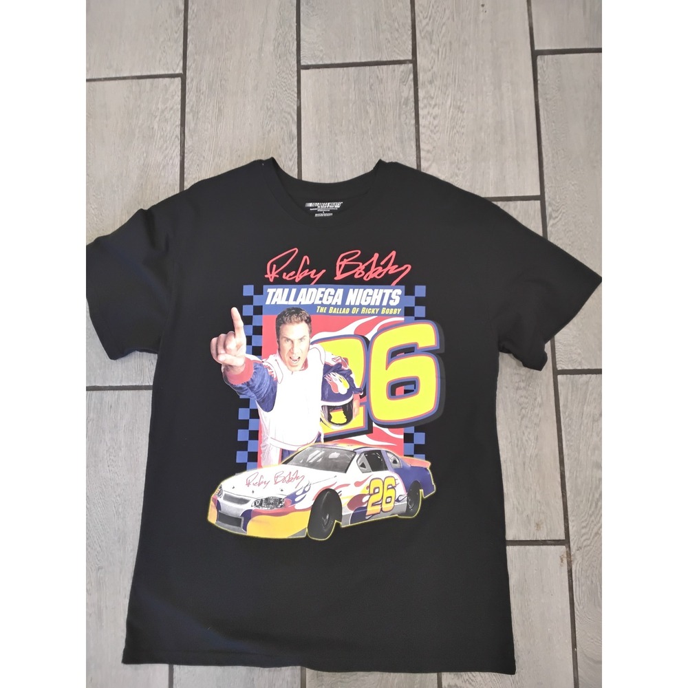 Talladega Nights Ricky‎ Bobby Graphic T-Shirt Mens Large Black Will Ferrell 26
